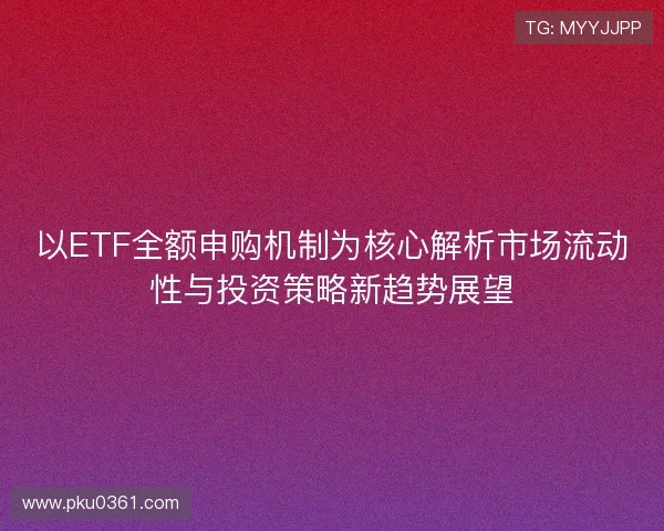 以ETF全额申购机制为核心解析市场流动性与投资策略新趋势展望